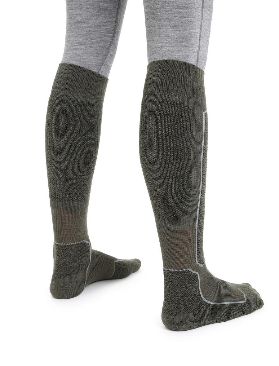 Loden / Black Icebreaker Merino Ski+ Light Over the Calf Men's Socks | AU 1013JPQJ